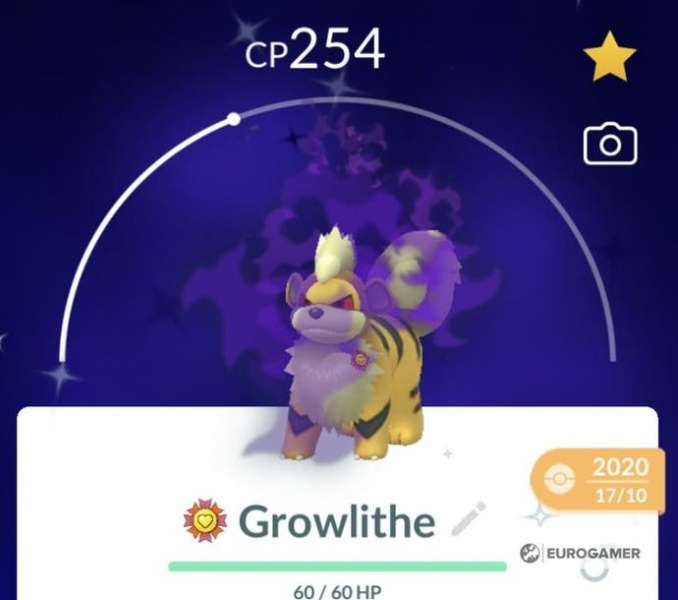 Growlithe 100% perfect IV stats, shiny Growlithe in Pokémon Go