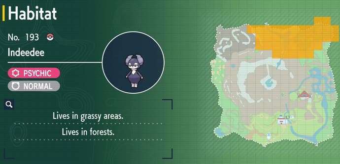 Pokémon Teal Mask Pokédex, all returning Pokémon and locations in the Kitakami Pokédex listed