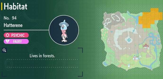 Pokémon Teal Mask Pokédex, all returning Pokémon and locations in the Kitakami Pokédex listed