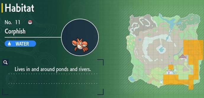 Pokémon Teal Mask Pokédex, all returning Pokémon and locations in the Kitakami Pokédex listed