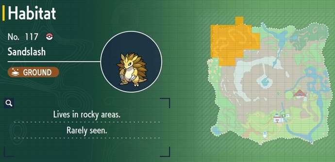 Pokémon Teal Mask Pokédex, all returning Pokémon and locations in the Kitakami Pokédex listed
